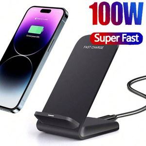 삼성 S24 S23 S22 21 용 100W 고속 무선 충전기 지원 iPhone 15 14 13 16Pro Max Xiaomi 14 용 초고속 충전 스탠드