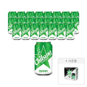 칠성사이다 350ml, 24개 + 증정(칠성사이다 제로 2개입, 주문시 100% 증정)