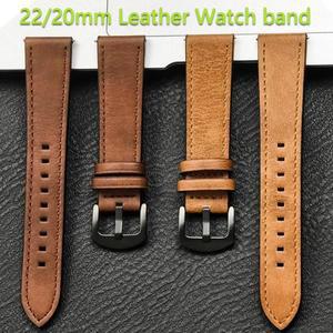 삼성 갤럭시 시계 7/6/5/4 용 20mm 가죽 스트랩 Xiaomi Redmi Watch 3 Lite/Active 40 44mm 기어 밴드 빈티