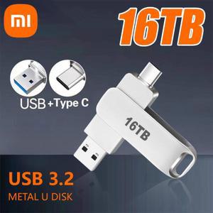 샤오미 USB 3.2 플래시 드라이브 고속 전송 금속 메모리 카드 디스크 방수 스틱 16TB
