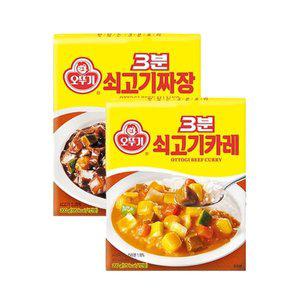 [오뚜기] 3분 쇠고기카레 6개 + 짜장 6개/총12개