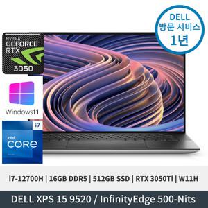 델 XPS 15 9520 i7-12700H RTX3050Ti 16GB 512GB UHD+ 터치 W11H