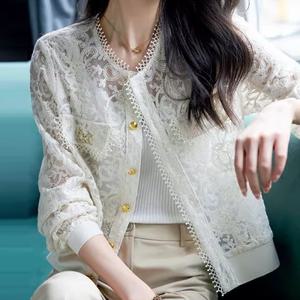 [하젤]벨에포크 레이스 블루종 자켓_M3306