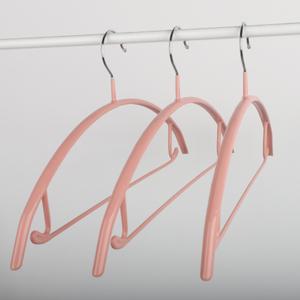 불꽃마켓 어깨뿔방지 논슬립 PVC 코팅 옷걸이 핑크 티셔츠옷걸이 논슬립옷걸이
