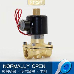 정상 개방 황동 전기 솔레노이드 밸브 DN08 DN10 DN15 DN20 공압 12V 24V 220V 110V 물 오일 ga