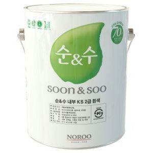 순수 냄새없는 순환경 가정용 실내 페인트 백색 4L 벽지용수성페인트 수성페인트 셀프페인팅 노루표페인트