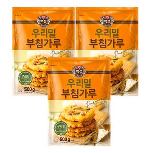 CJ제일제당 백설 우리밀 부침가루 500g 3개