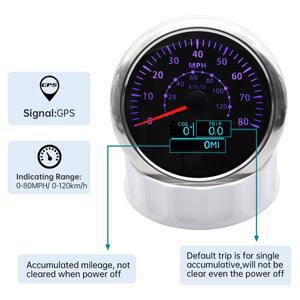 GPS 속도계 안테나 포함 오토바이 요트 보트 자동차 방수 주행 거리계 조정 가능한 여행 COG 마일 9-32V 7