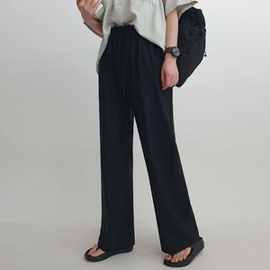 (M~3XL)여름 에어쿨 스판 아이스 나일론 밴딩 와이드 팬츠 남녀공용 커플룩