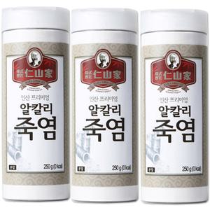 인산가 알칼리죽염분말 250g X 3병/4회 인산죽염분말/고급식탁용죽염/한국/무료배송