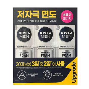 니베아 포 맨 센서티브 리커버리 쉐이빙 폼 200ml x 3개/