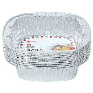롯데 은박 라면용기 10P/일회용/접시/라면/용기/도시락/배달/오븐/밀폐용기/냄비/은박호일/은박용기/가스