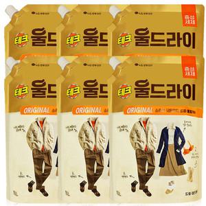 엘지생활건강 테크 울드라이 오리지널 중성세제 리필 1.3L 6개