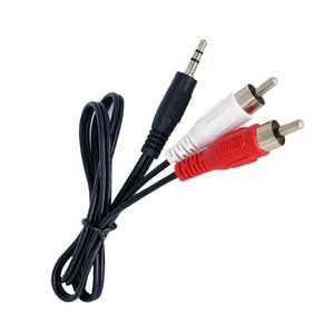 SW0033 스테레오 3.5(M)-2RCA(M) 연장케이블 스피커 앰프 오디오선 0.6M