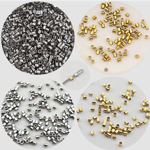 비즈톡 [S1-7-504]써지컬스틸 고정장식 원통고정볼 누름볼 1.5x1.5mm (내경0.8mm) 모음 ,(옵션)