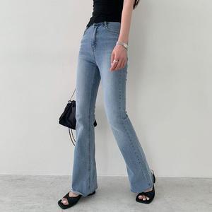 [HYIJQ4PC_4B]하이웨스트부츠컷 세미 와이드 데님 나팔바지