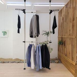 국산 튼튼한 38파이 2단 옷걸이행거 폴행거