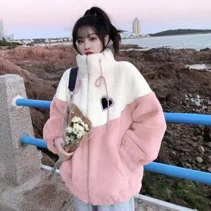 점퍼 잠바 하프넥 뽀글이 양털 집업 뽀글 러브 (3eI6V)