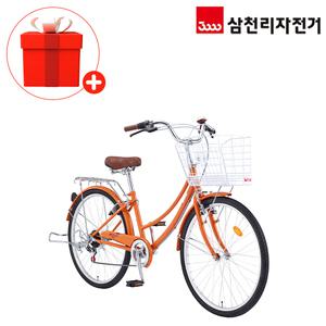 삼천리 2025 완조립 26 선데이 7단 생활용 시티 클래식 바구니 자전거