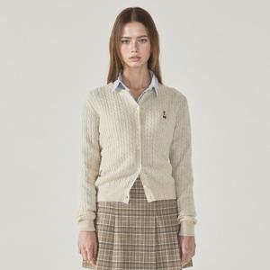 후아유 스티브 하이게이지 울 케이블 가디건 / WHCKF2225F Steve High Gauge Wool Cable Cardigan