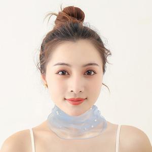 여성용 시스루 넥워머 목주름 커버 망사 스카프 머플러 목도리