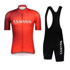 사이클 의류 CANYON  사이클링 저지 세트 스페인 MT 자전거 의류 유니폼 Maillot Ropa Ciclio 여름