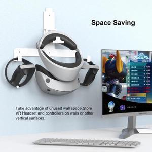 VR 용품 벽마운트 수납함 스탠드 게임용 헤드셋 올인원 스틸 선반 거치대 PS5 컨트롤러 및 행어 후크 VR2