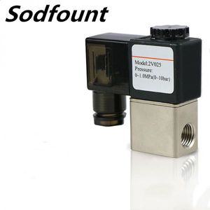 2V025-06 2V025-08 220V 110V AC 12V 24V DC 2 포트 웨이 1/8 