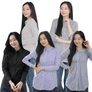 [오노마] ONM 여성 스트라이프 셔츠 블라우스 스판 정장 와이셔츠