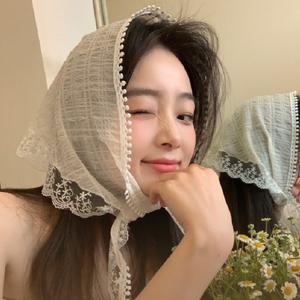 쁘띠 레이스 스카프 헤어 머리 두건 얇은 여름 미니
