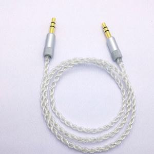 RY A08 실버 도금 케이블 케이블 J BL 폰 용 3 5mm 잭 스피커 케이블 자동차 X iao i Phone7 O neplus 5t AUX 코드