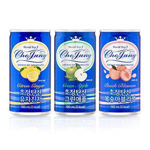 [일화]초정탄산 190ML 60캔 (그린애플/피치블라썸/유자진저)