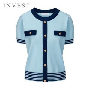 [인베스트] 클래식 배색 버튼 니트_IN5M3KT2151