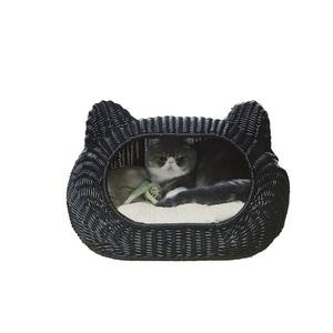 반려묘 고양이 물품 검정 침대 등나무숨숨집 케이지