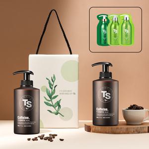 TS 탈모증상완화 카페인샴푸 500g x 2개 선물세트+TS샴푸 6g x 4개