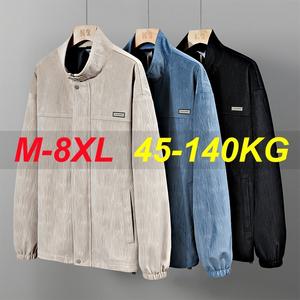 남자 데님 빅사이즈 청자켓 2025 봄 남성 자켓 8XL 7XL 6XL 패션 방풍 야외 솔리드 컬러 플러스 사이즈 스