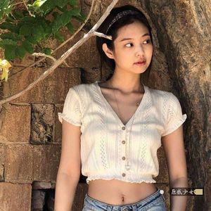 잘생쁨 여름니트 여자 얇은 반팔 니트 티셔츠 그물니트 제니 diz-000029028