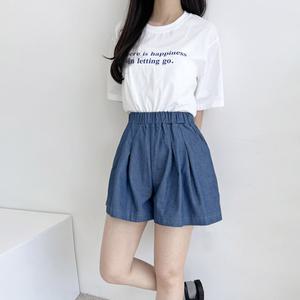 여자 데님 플레어 청치마 반바지 DJW-JEH-SKYI22-진청