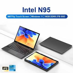 사무실 게임용 미니 노트북 PC용 금속 터치 스크린, 10.95 인치 360 ° 플립 인텔 N95 Win 11 Pro 16GB DDR