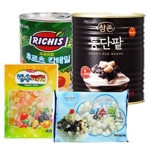팥빙수재료 패밀리F 세트 빙수팥/후루츠/떡/제리
