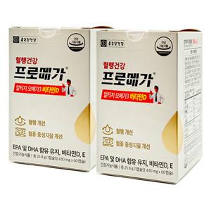 종근당건강 프로메가 알티지 오메가3 비타민D 430mg x 60캡슐 2박스 TB