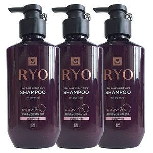 려 자양윤모 9EX 탈모증상전문케어 샴푸 중건성두피용 400ml x3개