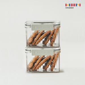 1+1 한샘 클리어 푸드 컨테이너 700ml 밀폐용기 반찬통 냉장고 소분 정리용기