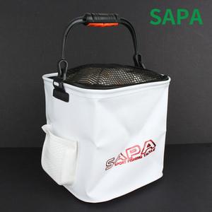 싸파 주머니형 사각두레박 24cm 화이트/뚜레박/낚시/미끼통/두래박/바다/밑밥통/떡밥가방/낚시용/두레박