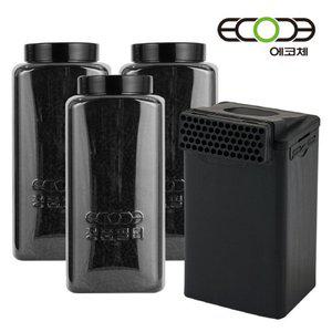 정품 에코체 활성탄 리필 3개 + 하우징필터 1개 ECC-800/ECC-888 전용