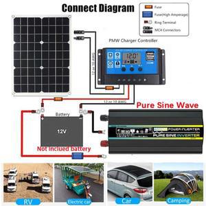 3000W/6000W 8000W 태양 전지판 순수 사인파 인버터 키트, DC12V ~ AC 220V 110V 태양광 시스템 컨트롤러 3
