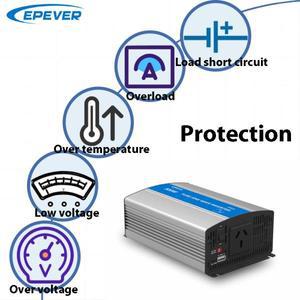 EPEVER 순수 사인파 인버터, 500W, 12V, 24V 입력, 110V, 230V 출력, IP500, IPpower 시리즈, 50Hz, USB 포