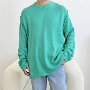 남자 빅사이즈 데일리 무지 라운드 니트 DMES-KNA-STS12853373