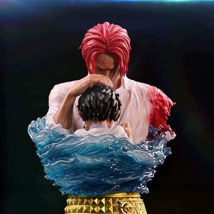 애니메이션 루피 레드 헤어 생크 액션 피규어 원피스 가슴 전투 손상 장면 PVC 컬렉션 모델 장난감 생일 선