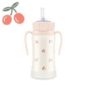 그로미미 체리쉬 원터치 스테인리스 빨대컵 300ml (스윗피치)